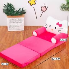 Дитяче м'яке крісло-диван-трансформер 3в1 плюшеве для дівчинки "Хеллоу Кітті" рожеве