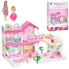 Будиночок пластиковий для ляльок 556-4A ляльковий Дім Двухрехэтажный "Dream Villa" з аксесуарами (190 предметів)**