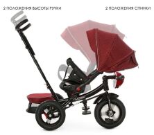 Велосипед-коляска дитячий триколісний з поворотним сидінням Turbo Trike M 4060HA-1L льон червоний **
