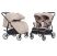 Коляска прогулочная CARRELLO Connect CRL-5502 Cotton Beige для двійні в льоні