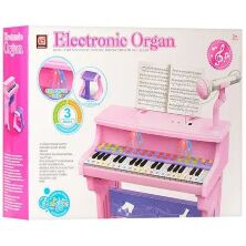 Дитячий синтезатор на ніжках CV8818-206AB зі стільчиком і мікрофоном, навушниками музика **