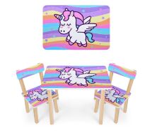 Дитячий стіл з двома стільчиками Bambi 501-66 Єдиноріг**