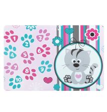 Дитячий дерев'яний столик зі стільчиком Bambi 504-122 / Малюнок Кошеня / колір білий**