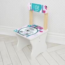 Дитячий дерев'яний столик зі стільчиком Bambi 504-122 / Малюнок Кошеня / колір білий**