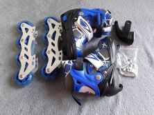 Ролики Дитячі Сині — Чорні розсувні Profi A 10079-S розмір (31-34)