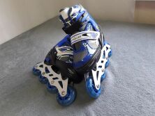 Ролики Дитячі Сині — Чорні розсувні Profi A 10079-S розмір (31-34)