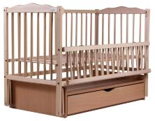 Ліжко Babyroom Веселка маятник, ящик, відкидний пліч DVMYO-3 бук світлий (натуральний)