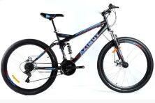 Спортивний гірський двопідвісний велосипед Azimut RACE 26" GFRD Чорно-синій