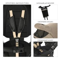 Велосипед-коляска дитячий триколісний з поворотним сидінням Turbo Trike M 4060HA-7L льон беж **