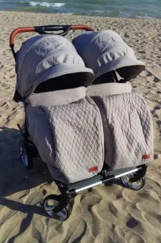 Коляска прогулочная CARRELLO Connect CRL-5502 Rock Gray для двійні в льоні