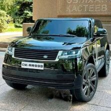 Дитячий двомісний електромобіль Джип Range Rover M 5055EBLR-2 4WD шкіряне сидіння, USB, MP3, AUX / чорний