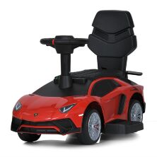 Дитяча каталка толокар 2в1 M 5777EBL-3 Електромобіль Машина Lamborghini від педалі, шкіра, червона