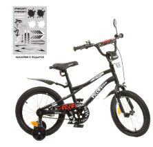 Двоколісний дитячий велосипед 16 дюймів PROFI Y16252 Urban з додатковими колесами / чорний матовий