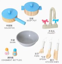 Дитячий ігровий набір дерев'яна кухня велика MD 2390 плита, духовка миття посуд**