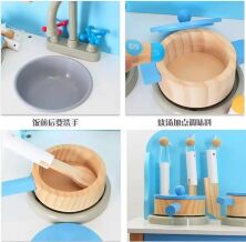 Дитячий ігровий набір дерев'яна кухня велика MD 2390 плита, духовка миття посуд**