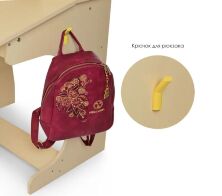 Дитяча дерев'яна парта зі стільчиком W903-10-4 регульована по висоті / з шафками / Венге світло.**