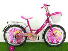 Велосипед дитячий двоколісний Azimut Принцеса Princess для дівчинки / колеса 12 дюймів / з кошиком /рожевий