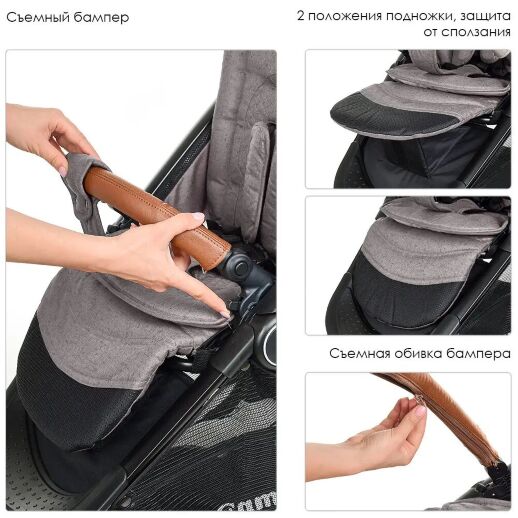 Прогулянкова коляска дитяча El Camino ME 1022L Expert Light Gray світло сірий