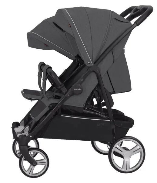 Коляска прогулочная CARRELLO Connect CRL-5502 Serious Black для двійні в льоні