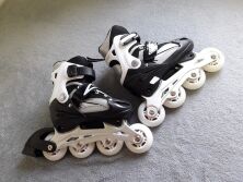 Дитячі ролики Чорні — Білі Profi A10080-S розмір 31-34