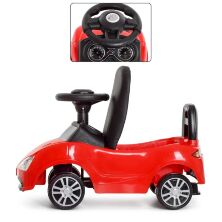 Дитяча каталка-толокар M 4089L-3, шкіряне сидіння, червона