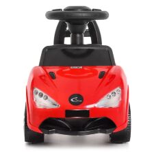 Дитяча каталка-толокар M 4089L-3, шкіряне сидіння, червона