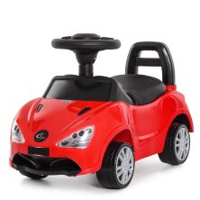 Дитяча каталка-толокар M 4089L-3, шкіряне сидіння, червона