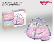 Килимок для немовляти з музичною панеллю дугою HE 0611, рожевий