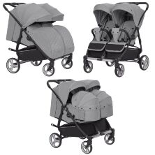 Коляска прогулочная CARRELLO Connect CRL-5502/1 Serious Black для двійні c перенесенням