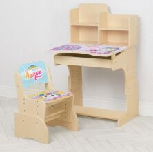 Дитяча парта зі стільчиком растишка Bambi W 2071-95-6 (UA) Єдиноріг венге**