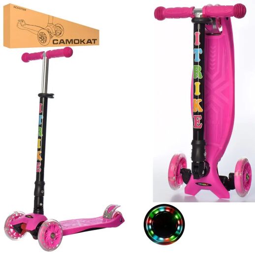 Самокат дитячий складаний iTrike JR 3-003-1-B MAXI 8 кольорів принт
