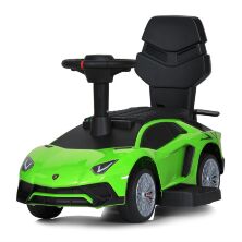 Дитяча каталка толокар 2в1 M 5777EBL-5 Електромобіль Машина Lamborghini від педалі, шкіра, зелена