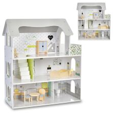 Будиночок дерев'яний для ляльок MD 1669 ляльковий Дім Триповерховий з аксесуарами та меблями**
