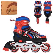 Дитячі розсувні ролики PROFI A4146-M-R алюмінієва рама/розмір 35-38 устілка 21.3cм/червоні