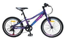 Алюмінієвий спортивний підлітковий велосипед двоколісний LIKE2BIKE A212004 Viva колеса 20д фіолетовий
