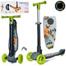 Дитячий триколісний складаний самокат JR3-060-35-G MAXI для хлопчика і дівчинки з малюнками "Собачки" / сірий**