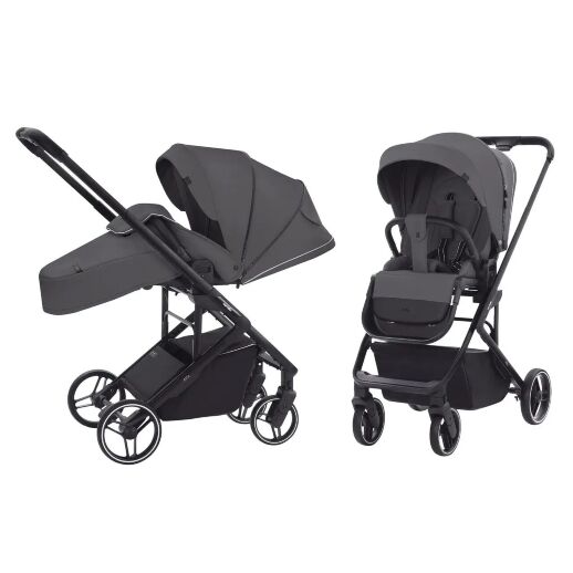 Прогулянкова дитяча коляска CARRELLO Alfa CRL-5508 Falcon Grey з чохлом на ніжки/сіра