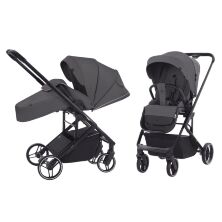 Прогулянкова дитяча коляска CARRELLO Alfa CRL-5508 Falcon Grey з чохлом на ніжки/сіра