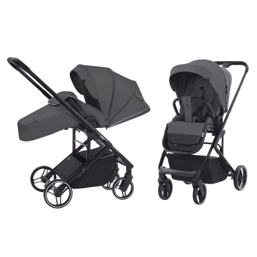Прогулянкова дитяча коляска CARRELLO Alfa CRL-5508 Falcon Grey з чохлом на ніжки/сіра
