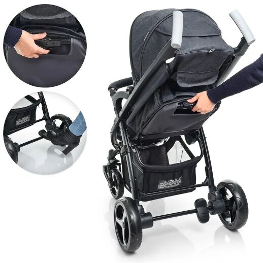 Дитяча прогулянкова коляска El Camino ME 1023L Focus Graphite сірий