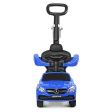 Дитяча машина каталка толокар 639-4 2 в 1 батьківська ручка музика багажник підставка для ніг синя**