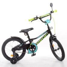 Двоколісний дитячий велосипед 16 дюймів PROFI Y16224-1 Prime з додатковими колесами / чорний (матовий)**