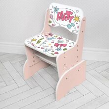 Дитяча регульована парта зі стільчиком растишка Bambi B 2071-104-10(EN) Алфавіт рожева**