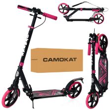 Дорослий самокат для дівчинки двоколісний складаний iTrike SR2-018-10-BP з ручним гальмом і замком / рожевий**