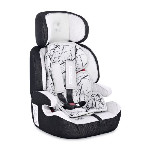 Дитяче регульоване автокрісло з БУСТЕРОМ Lorelli (Bertoni) Navigator 9-36 kg Grey Marble Сіре з білим