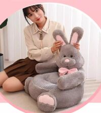 Дитяче м'яке плюшеве крісло-іграшка Зайчик з бантиком