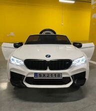 Дитячий електромобіль машина Bambi 4791EBLR-1 BMW M5 з шкіряним сидінням / Автомобіль на ЄВА колесах / білий