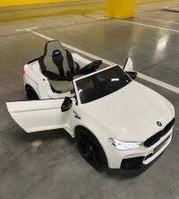 Дитячий електромобіль машина Bambi 4791EBLR-1 BMW M5 з шкіряним сидінням / Автомобіль на ЄВА колесах / білий