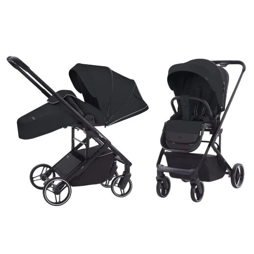Прогулянкова дитяча коляска CARRELLO Alfa CRL-5508 Night Grey з чохлом на ніжки / темно-сіра