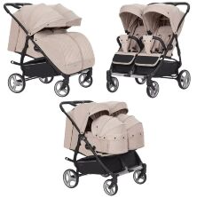 Коляска прогулянкова CARRELLO Connect CRL-5502/1 Cotton Beige для двійні з перенесенням